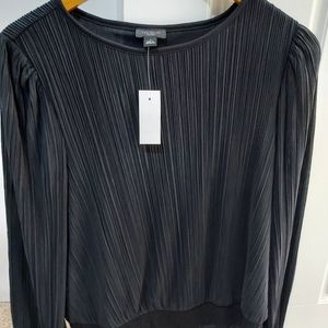 BRAND NEW Ann Taylor Factory Black Size M Ribbed Blouse